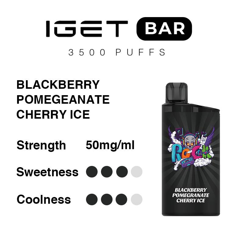 blackberr pomegranate cherry ice iget bar flavours
