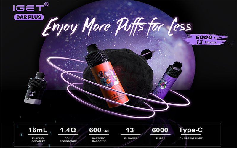 Features Of IGET Bar Plus 6000 puffs