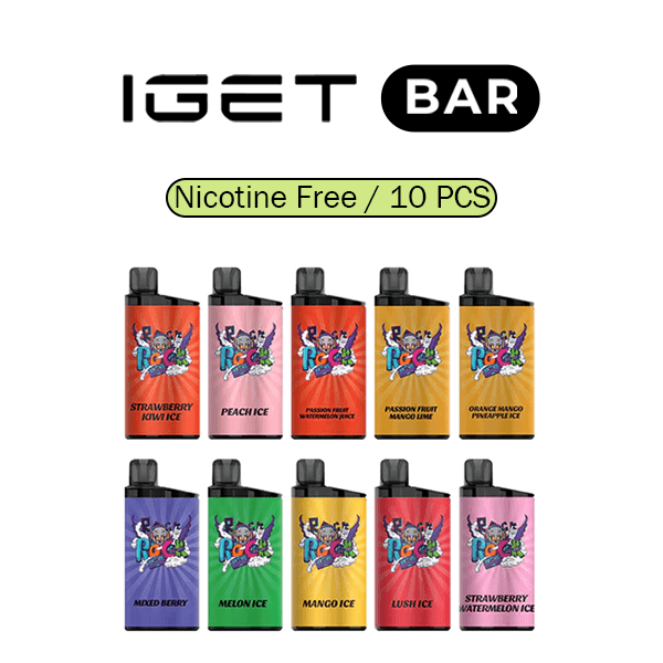 nicotine free iget bar box 10pcs