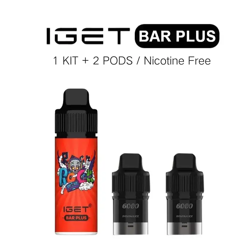 Nicotine-free IGET Bar Plus Bundle (1 Kit + 2 Pods)