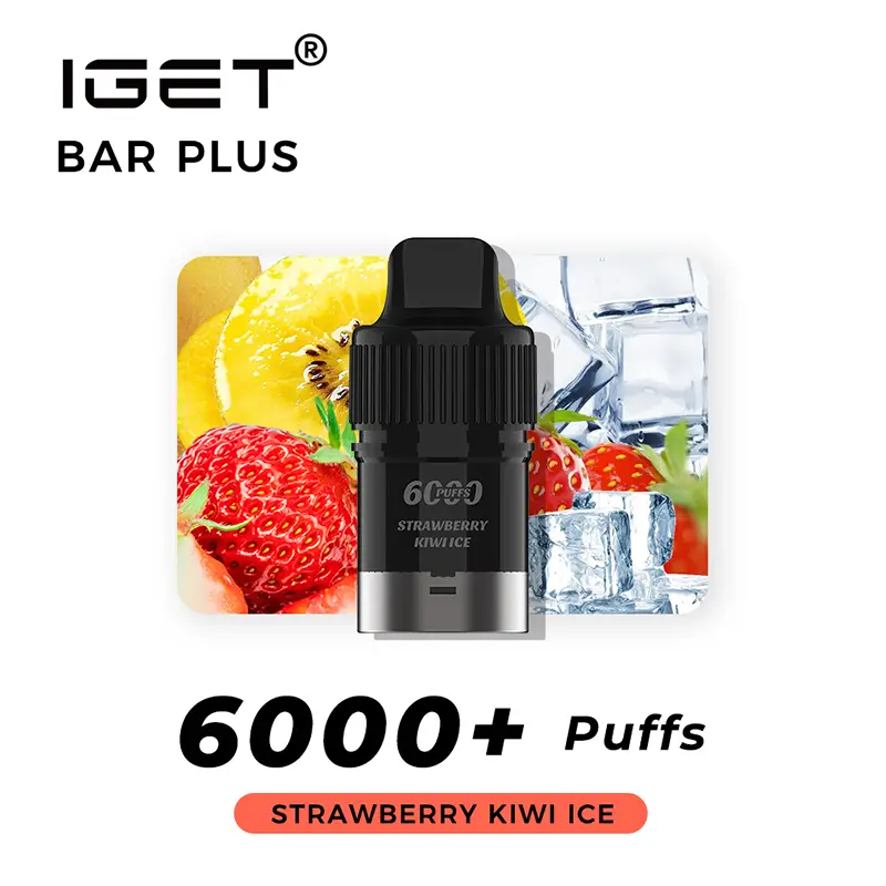nicotine free iget bar plus pod 6000 puffs strawberry kiwi