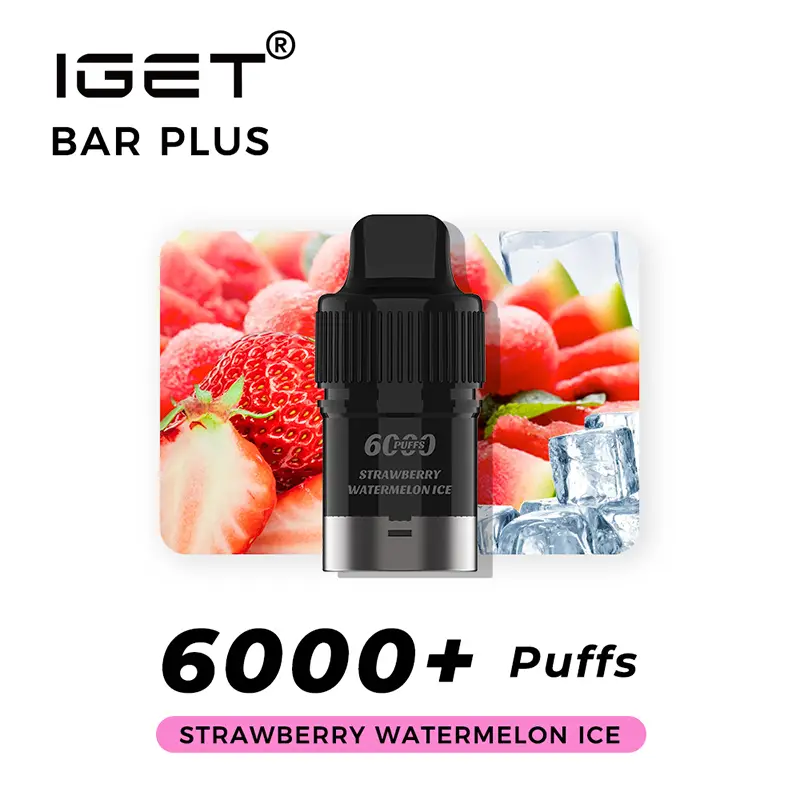 nicotine free iget bar plus pod 6000 puffs strawberry watermelon ice