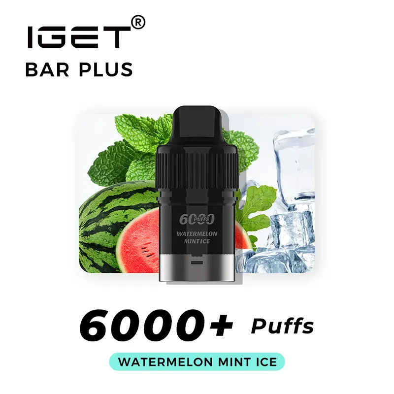 nicotine free iget bar plus pod 6000 puffs watermelon ice