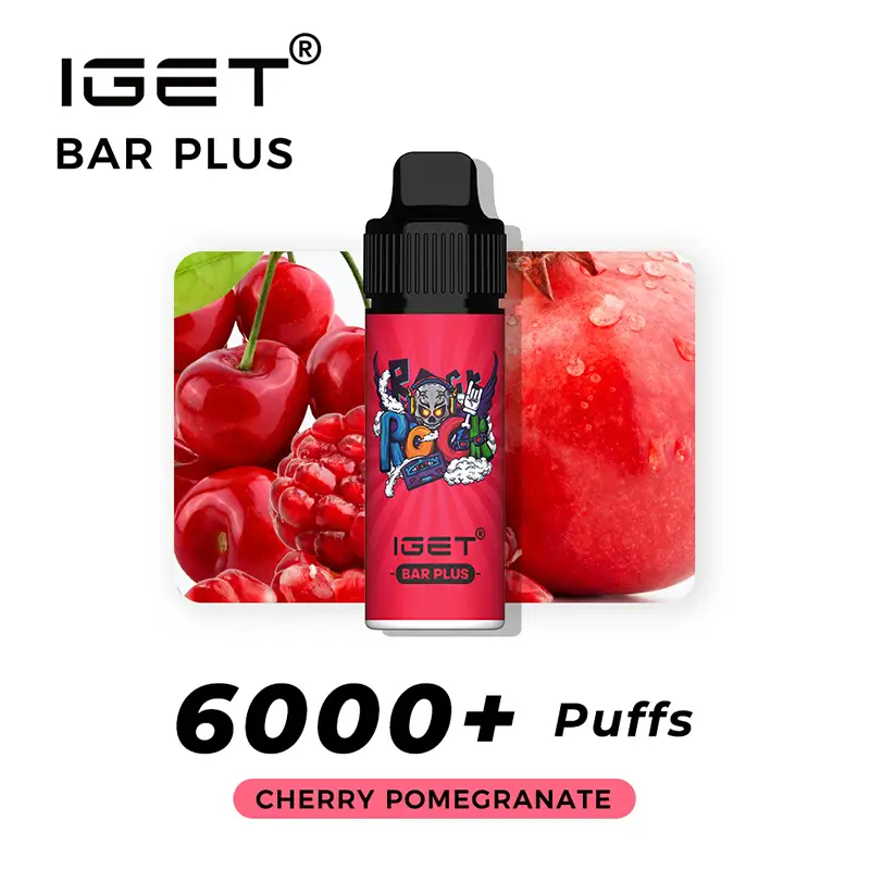 nicotine free iget bar plus vape kit cherry pomegranate