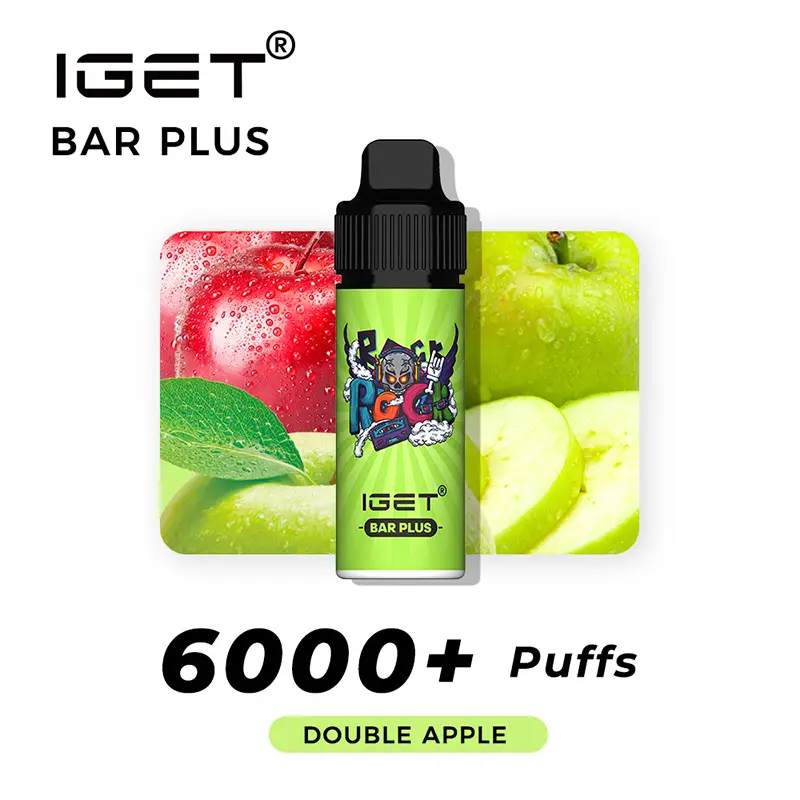 nicotine free iget bar plus vape kit double apple