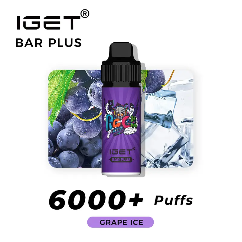 nicotine free iget bar plus vape kit grape ice