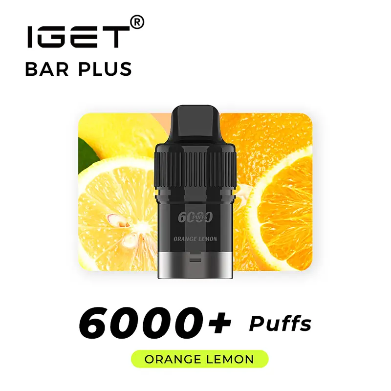 Orange Lemon IGET Bar Plus Pods 6000 Puffs