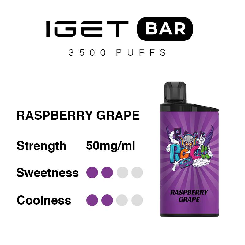 raspberry grape iget bar flavours