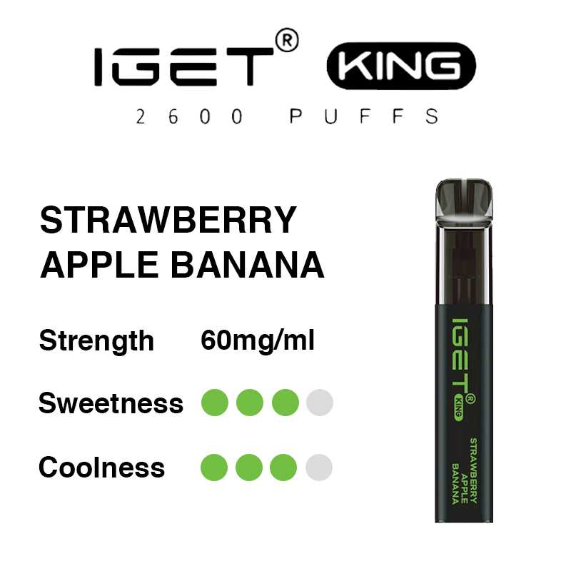 strawberry apple banana iget king flavours
